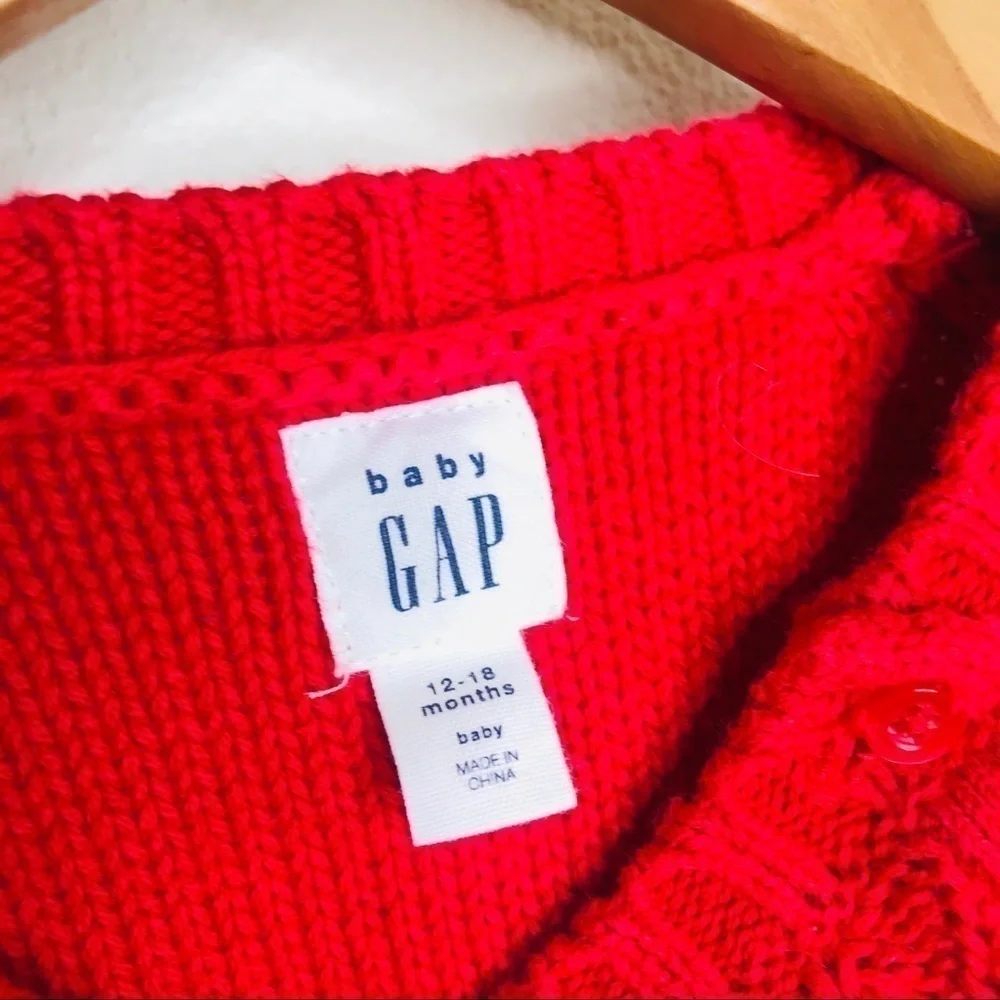 GAP Baby Red Knit Sweater Dress